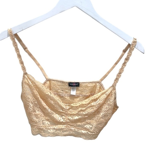 Cosabella Never Say Never Sweetie Lace Bralette Beige SZ L - Picture 2 of 5